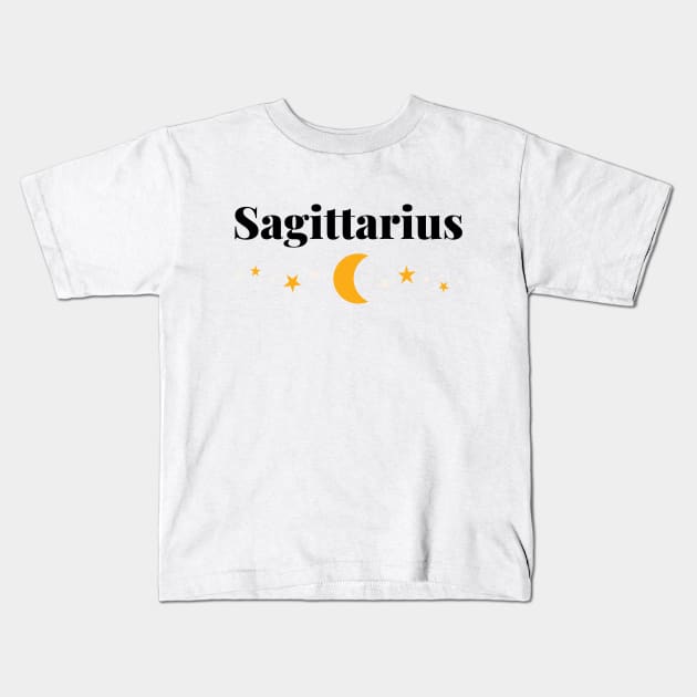 Sagittarius Moons and Stars Kids T-Shirt by Susy Maldonado illustrations